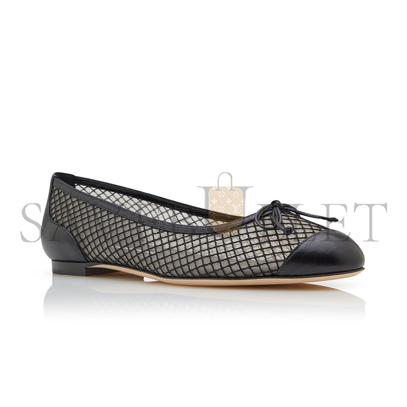 MANOLO BLAHNIK CAPBALME BLACK NAPPA LEATHER BALLERINA FLATS 424-1986-0001 MANOLO BLAHNIK CAPBALME BLACK NAPPA LEATHER BALLERINA FLATS 424-1986-0001