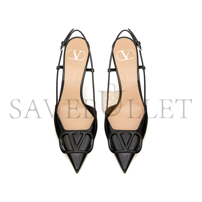VALENTINO VLOGO SIGNATURE PATENT LEATHER SLINGBACK PUMP 80MM 3.15IN 5W2S0R01TMK_0NO VALENTINO VLOGO SIGNATURE PATENT LEATHER SLINGBACK PUMP 80MM 3.15IN 5W2S0R01TMK_0NO