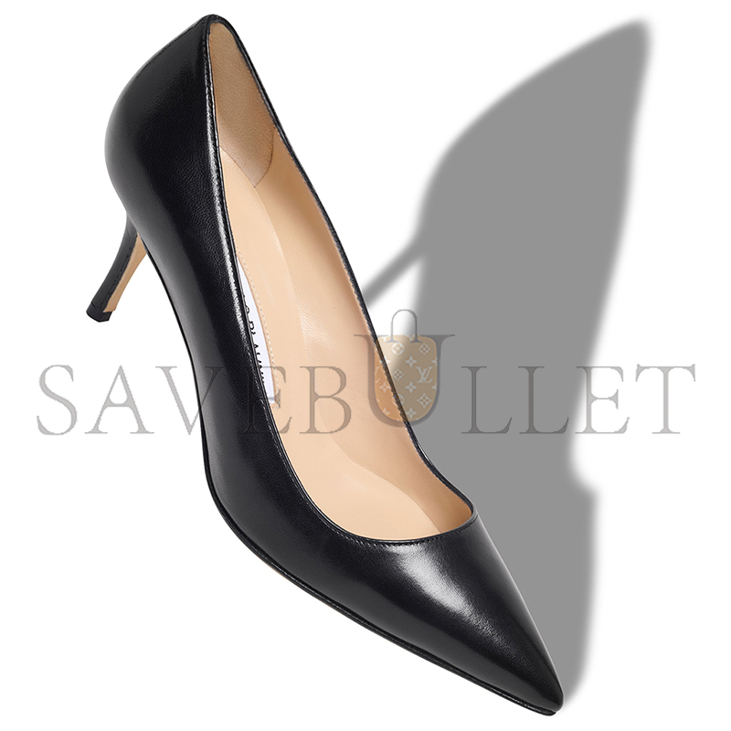 MANOLO BLAHNIK BB 70 BLACK LEATHER POINTED TOE PUMPS 120-1199-0001 MANOLO BLAHNIK BB 70 BLACK LEATHER POINTED TOE PUMPS 120-1199-0001