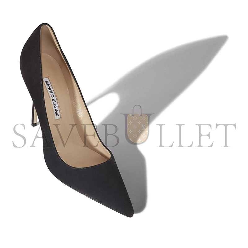 MANOLO BLAHNIK BB CHARCOAL BLACK POINTED TOE PUMPS 9XX-0417-0022 MANOLO BLAHNIK BB CHARCOAL BLACK POINTED TOE PUMPS 9XX-0417-0022