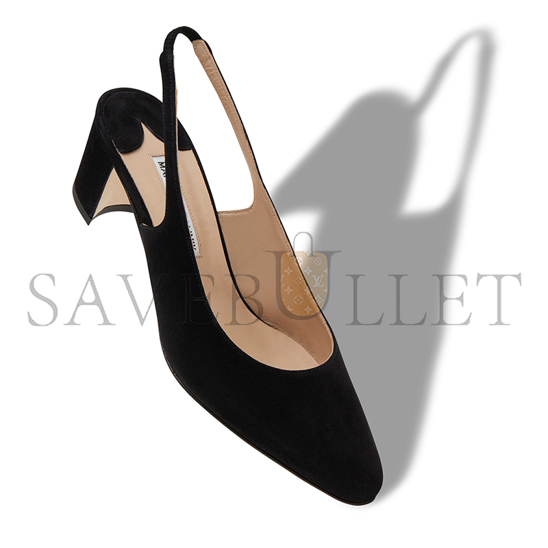 MANOLO BLAHNIK ALLURASAN BLACK SUEDE SLINGBACK PUMPS 121-1799-0001 MANOLO BLAHNIK ALLURASAN BLACK SUEDE SLINGBACK PUMPS 121-1799-0001