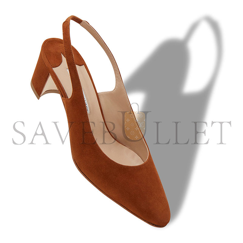 MANOLO BLAHNIK ALLURASAN BROWN SUEDE SLINGBACK PUMPS 121-1799-0015 MANOLO BLAHNIK ALLURASAN BROWN SUEDE SLINGBACK PUMPS 121-1799-0015