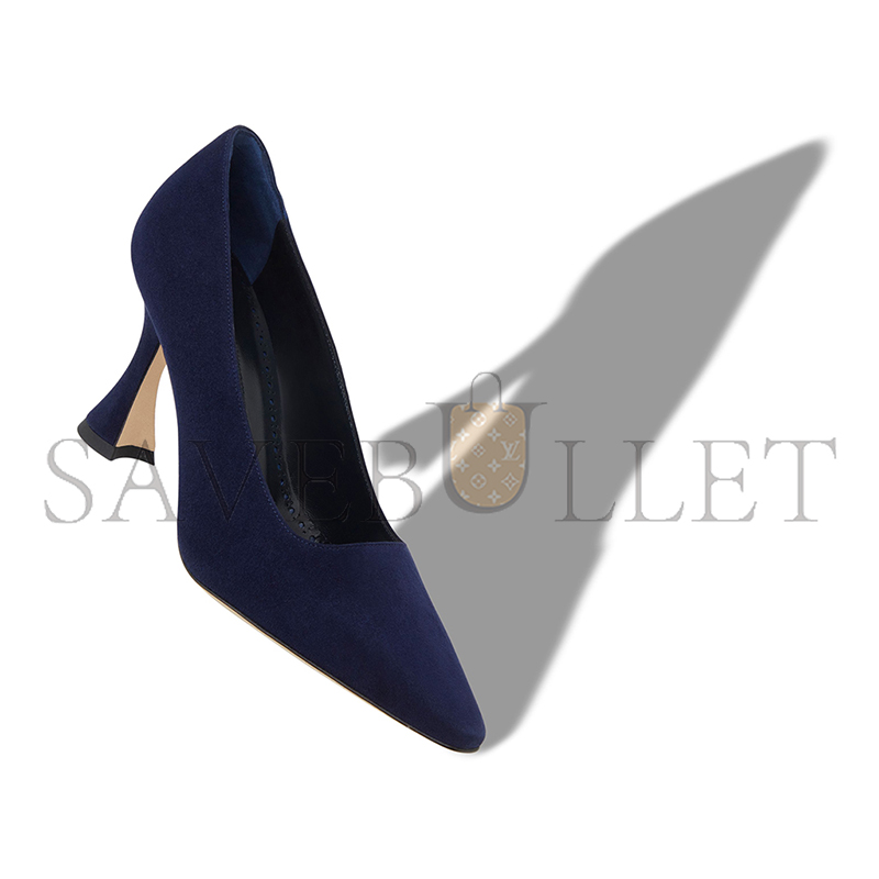 MANOLO BLAHNIK LOUMAJ NAVY BLUE SUEDE POINTED TOE PUMPS 424-1908-0008 MANOLO BLAHNIK LOUMAJ NAVY BLUE SUEDE POINTED TOE PUMPS 424-1908-0008