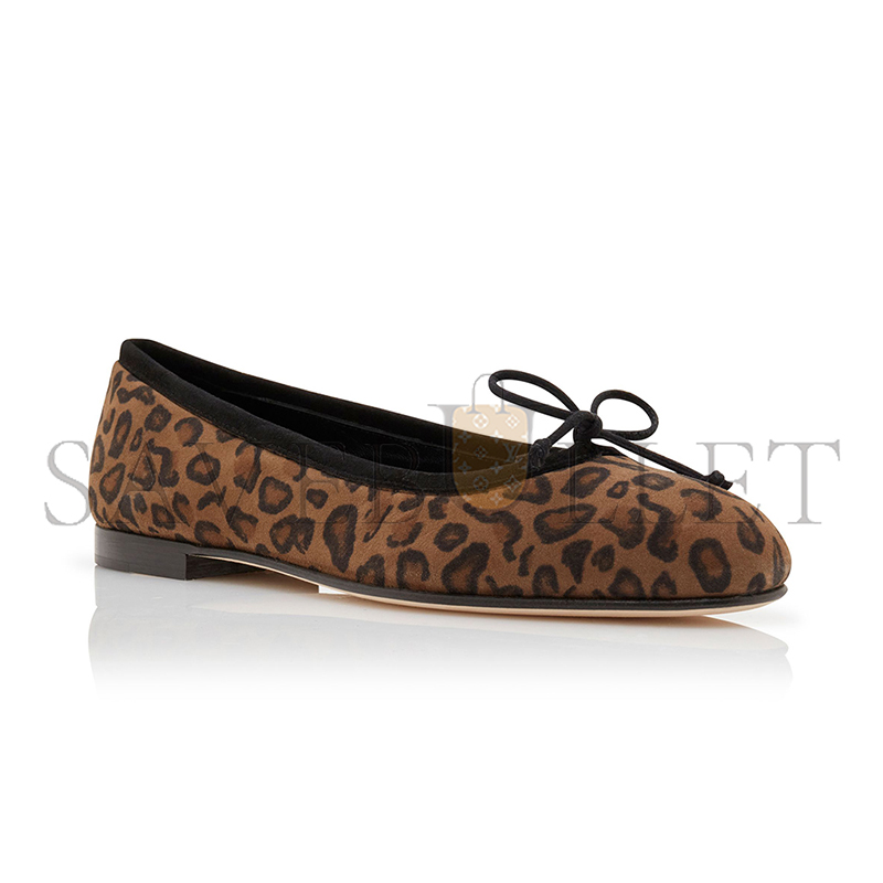 MANOLO BLAHNIK VERALLI BROWN SUEDE ANIMAL PRINT BALLERINA FLATS 423-1762-0001 MANOLO BLAHNIK VERALLI BROWN SUEDE ANIMAL PRINT BALLERINA FLATS 423-1762-0001