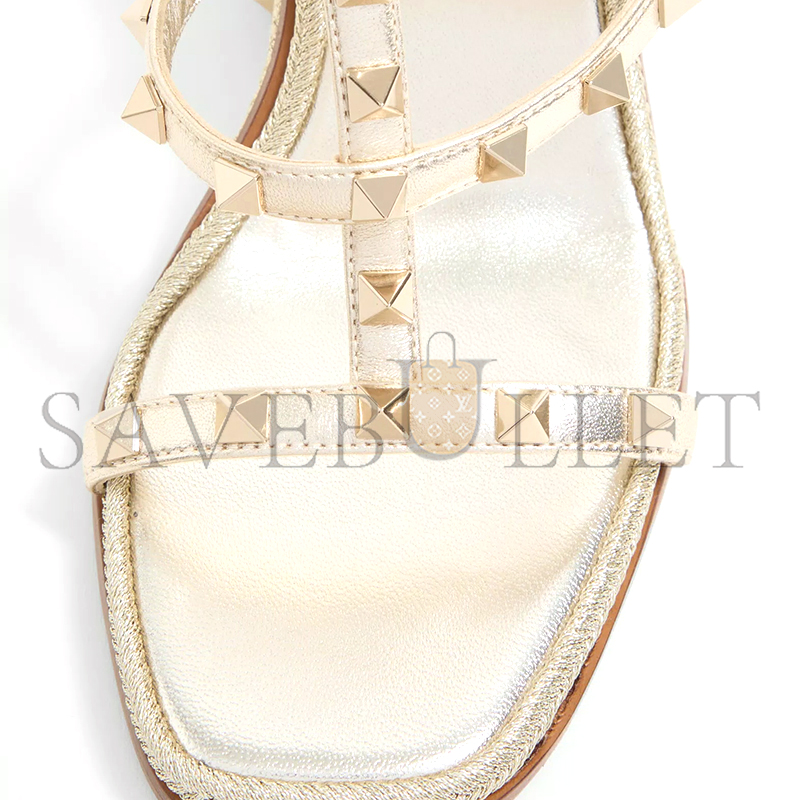 VALENTINO ROCKSTUD WEDGE SANDAL IN LAMINATED NAPPA WITH CORNELY EMBROIDERY 100MM 6W0S0IJ7QIW_R16 VALENTINO ROCKSTUD WEDGE SANDAL IN LAMINATED NAPPA WITH CORNELY EMBROIDERY 100MM 6W0S0IJ7QIW_R16