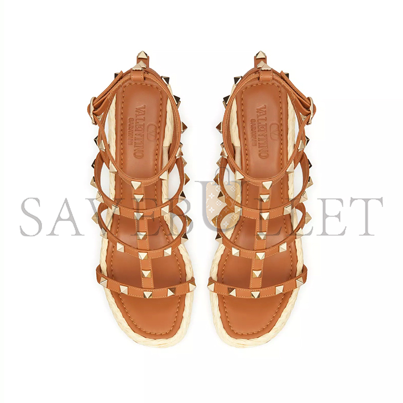 VALENTINO ROCKSTUD WEDGE SANDAL WITH CALFSKIN STRAPS 95MM 4W2S0F95ZNL_ZT6 VALENTINO ROCKSTUD WEDGE SANDAL WITH CALFSKIN STRAPS 95MM 4W2S0F95ZNL_ZT6
