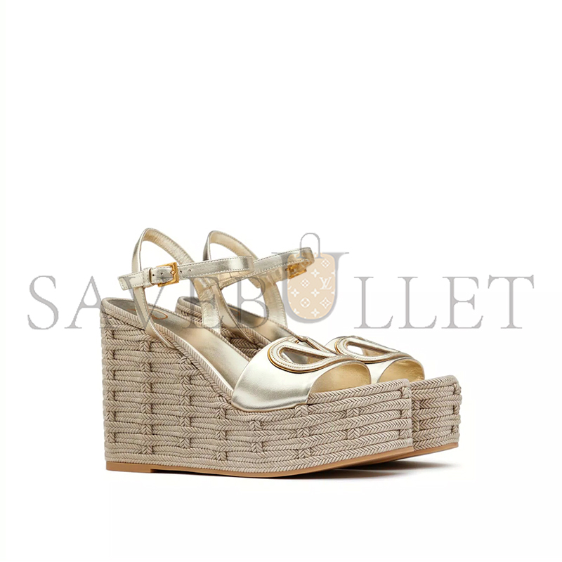 VALENTINO VLOGO CUT-OUT WEDGE SANDAL IN LAMINATED NAPPA LEATHER 110MM 4W2S0IJ6KPZ_YH4 VALENTINO VLOGO CUT-OUT WEDGE SANDAL IN LAMINATED NAPPA LEATHER 110MM 4W2S0IJ6KPZ_YH4