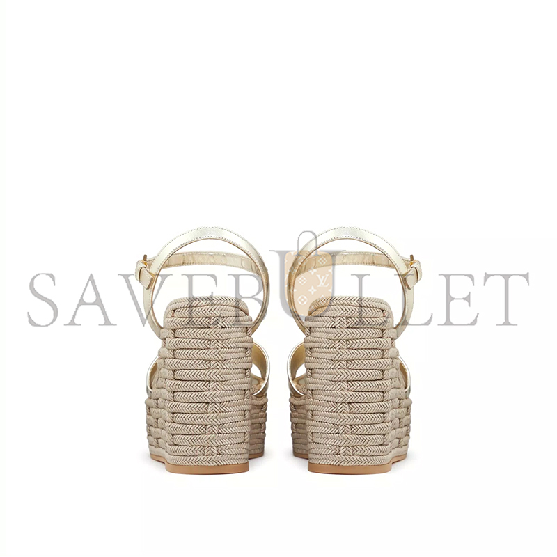 VALENTINO VLOGO CUT-OUT WEDGE SANDAL IN LAMINATED NAPPA LEATHER 110MM 4W2S0IJ6KPZ_YH4 VALENTINO VLOGO CUT-OUT WEDGE SANDAL IN LAMINATED NAPPA LEATHER 110MM 4W2S0IJ6KPZ_YH4