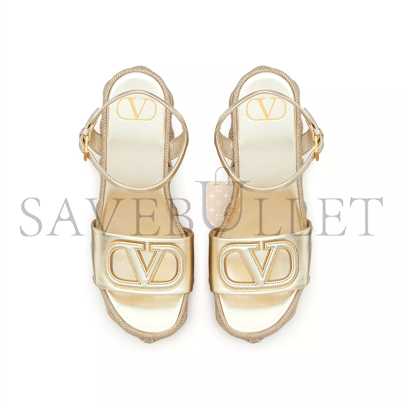 VALENTINO VLOGO CUT-OUT WEDGE SANDAL IN LAMINATED NAPPA LEATHER 110MM 4W2S0IJ6KPZ_YH4 VALENTINO VLOGO CUT-OUT WEDGE SANDAL IN LAMINATED NAPPA LEATHER 110MM 4W2S0IJ6KPZ_YH4