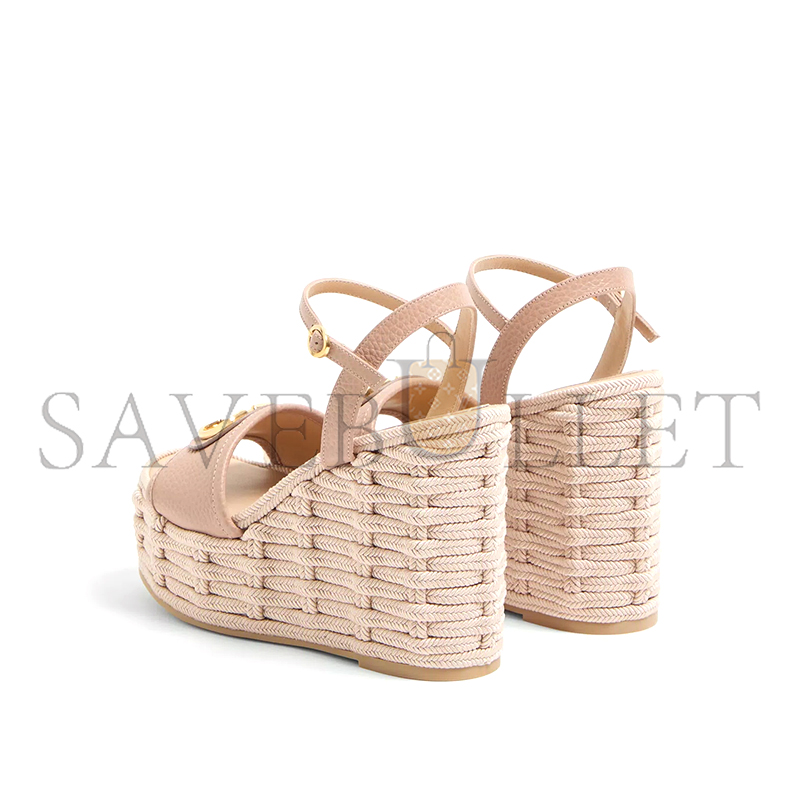VALENTINO VLOGO SIGNATURE WEDGE SANDAL IN GRAINY CALFSKIN 120MM 6W0S0LY9DTW_GF9 VALENTINO VLOGO SIGNATURE WEDGE SANDAL IN GRAINY CALFSKIN 120MM 6W0S0LY9DTW_GF9