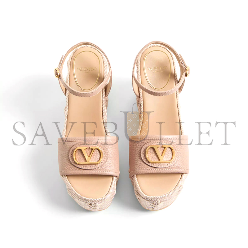 VALENTINO VLOGO SIGNATURE WEDGE SANDAL IN GRAINY CALFSKIN 120MM 6W0S0LY9DTW_GF9 VALENTINO VLOGO SIGNATURE WEDGE SANDAL IN GRAINY CALFSKIN 120MM 6W0S0LY9DTW_GF9