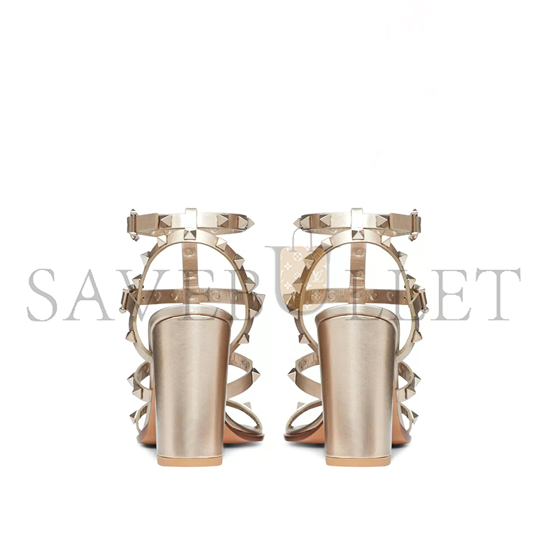 VALENTINO ROCKSTUD METALLIC CALFSKIN LEATHER ANKLE STRAP SANDAL 90MM 5W2S0749RZD_S69 VALENTINO ROCKSTUD METALLIC CALFSKIN LEATHER ANKLE STRAP SANDAL 90MM 5W2S0749RZD_S69