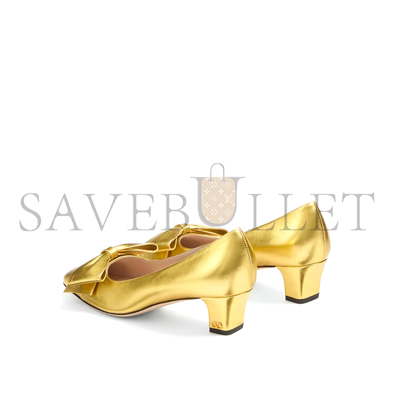 VALENTINO BOWOW PUMPS IN LAMINATED NAPPA 45MM 6W2S0LB5KDR_AG9 VALENTINO BOWOW PUMPS IN LAMINATED NAPPA 45MM 6W2S0LB5KDR_AG9