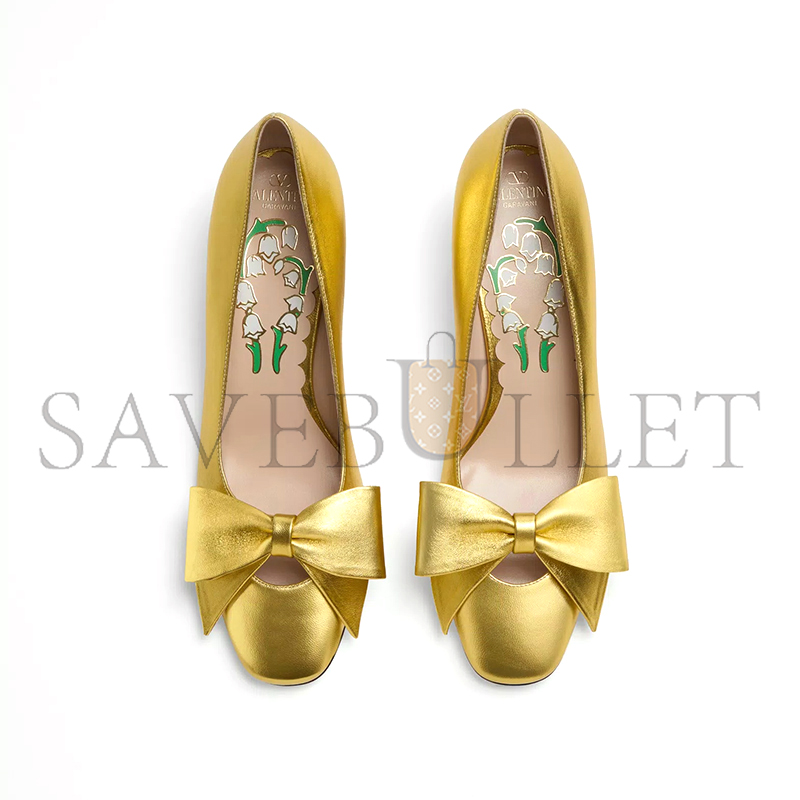 VALENTINO BOWOW PUMPS IN LAMINATED NAPPA 45MM 6W2S0LB5KDR_AG9 VALENTINO BOWOW PUMPS IN LAMINATED NAPPA 45MM 6W2S0LB5KDR_AG9