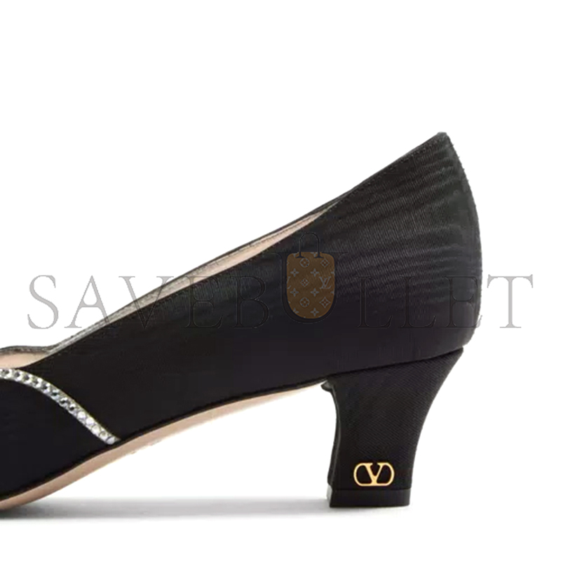VALENTINO BOWOW PUMPS IN MOIRÈ FABRIC WITH CRYSTALS 45MM 6W2S0LC0CQG_R2D VALENTINO BOWOW PUMPS IN MOIRÈ FABRIC WITH CRYSTALS 45MM 6W2S0LC0CQG_R2D