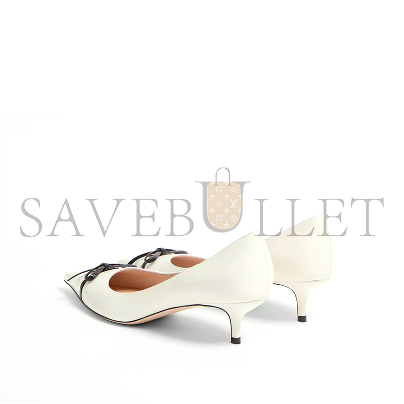 VALENTINO BEPOINTY PUMP IN PATENT LEATHER AND KIDSKIN 45MM 6W2S0LQ0DAL_A81 VALENTINO BEPOINTY PUMP IN PATENT LEATHER AND KIDSKIN 45MM 6W2S0LQ0DAL_A81