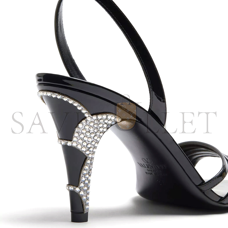 VALENTINO LADYCRUSH PATENT LEATHER SANDAL WITH CRYSTALS 85MM 6W2S0LD3SWK_R2D VALENTINO LADYCRUSH PATENT LEATHER SANDAL WITH CRYSTALS 85MM 6W2S0LD3SWK_R2D