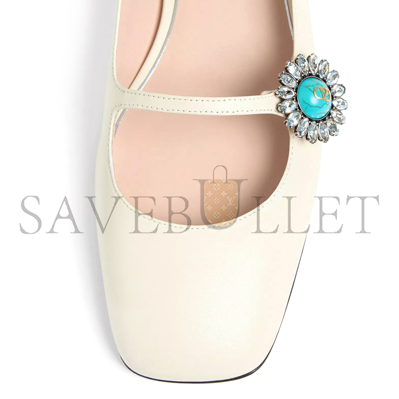 VALENTINO MARY-JANE PRESHOES BALLERINA IN KIDSKIN WITH JEWEL BUTTON 20MM 6W2S0LL7DHS_9TK VALENTINO MARY-JANE PRESHOES BALLERINA IN KIDSKIN WITH JEWEL BUTTON 20MM 6W2S0LL7DHS_9TK