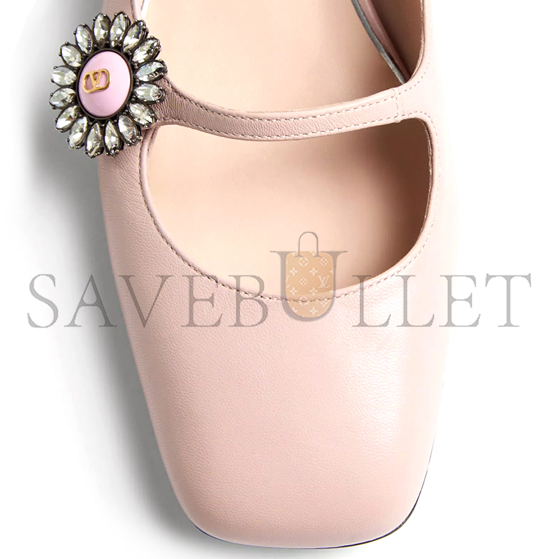 VALENTINO MARY-JANE PRESHOES BALLERINA IN KIDSKIN WITH JEWEL BUTTON 20MM 6W2S0LL7DHS_D3Y VALENTINO MARY-JANE PRESHOES BALLERINA IN KIDSKIN WITH JEWEL BUTTON 20MM 6W2S0LL7DHS_D3Y