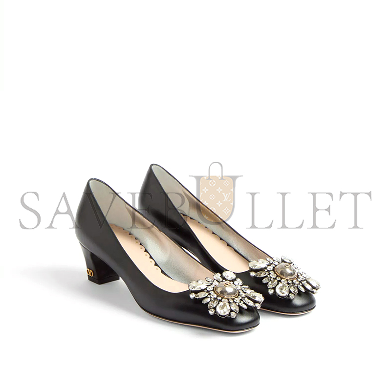 VALENTINO PRESHOES KIDSKIN PUMPS WITH CRYSTALS 45MM 6W2S0LM3MSC_R2D VALENTINO PRESHOES KIDSKIN PUMPS WITH CRYSTALS 45MM 6W2S0LM3MSC_R2D