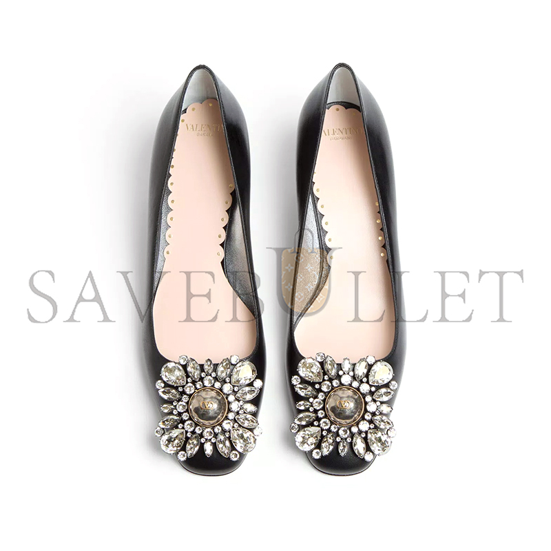 VALENTINO PRESHOES KIDSKIN PUMPS WITH CRYSTALS 45MM 6W2S0LM3MSC_R2D VALENTINO PRESHOES KIDSKIN PUMPS WITH CRYSTALS 45MM 6W2S0LM3MSC_R2D