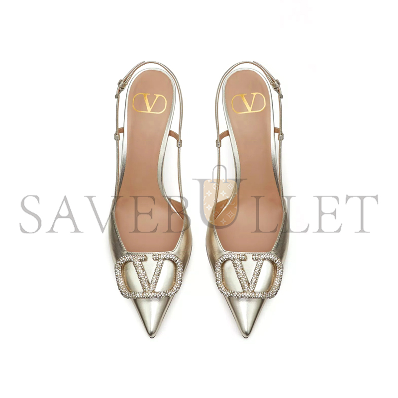 VALENTINO VLOGO GLOW LAMINATED NAPPA SLINGBACK PUMP 80MM 3.15IN 5W2S0R01PVY_P18 VALENTINO VLOGO GLOW LAMINATED NAPPA SLINGBACK PUMP 80MM 3.15IN 5W2S0R01PVY_P18