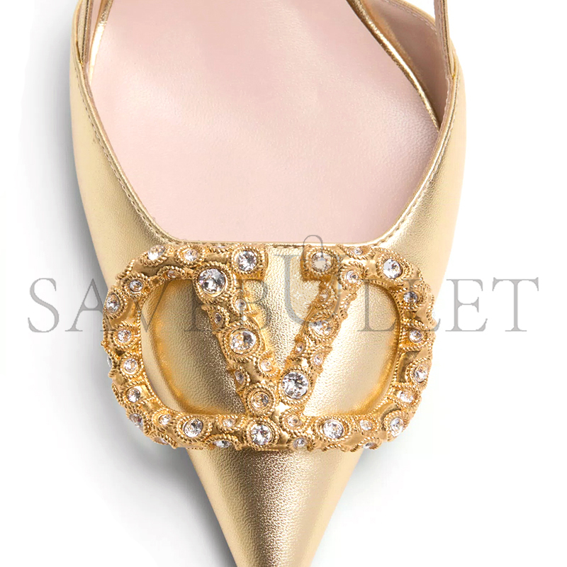 VALENTINO VLOGO SIGNATURE SLINGBACK PUMP IN LAMINATED NAPPA LEATHER 80MM 6W2S0R01LUY_9MR VALENTINO VLOGO SIGNATURE SLINGBACK PUMP IN LAMINATED NAPPA LEATHER 80MM 6W2S0R01LUY_9MR
