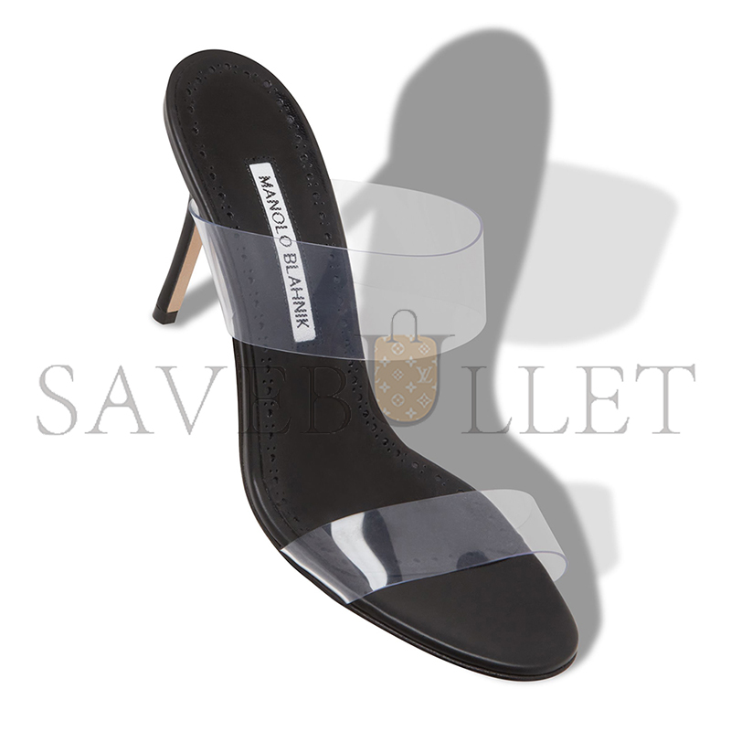 MANOLO BLAHNIK SCOLTO BLACK ECO PVC OPEN TOE MULES 219-0272-0001 MANOLO BLAHNIK SCOLTO BLACK ECO PVC OPEN TOE MULES 219-0272-0001