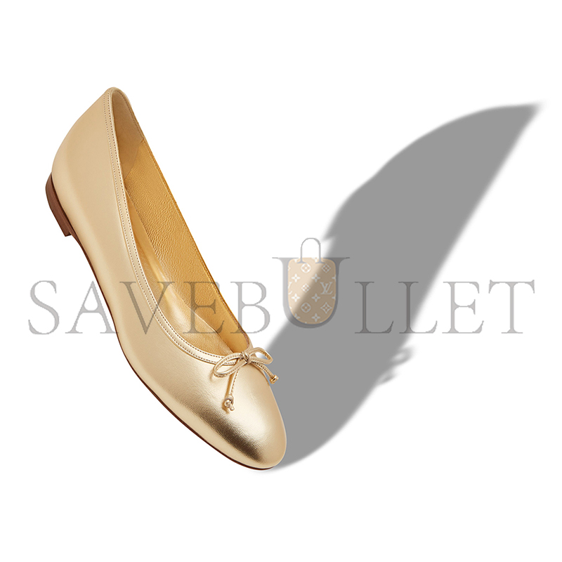 MANOLO BLAHNIK VERALLIM GOLD NAPPA LEATHER BALLERINA FLATS 125-2975-0001 MANOLO BLAHNIK VERALLIM GOLD NAPPA LEATHER BALLERINA FLATS 125-2975-0001