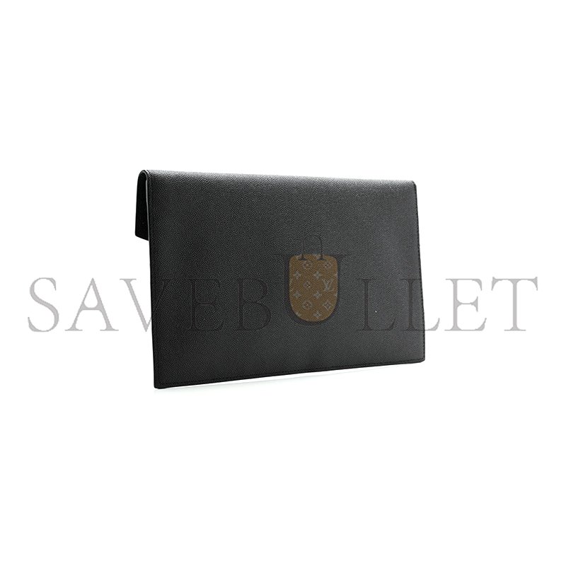 YSL GRAIN DE POUDRE UPTOWN POUCH BLACK 1567353 (21.5*12*2.5cm)