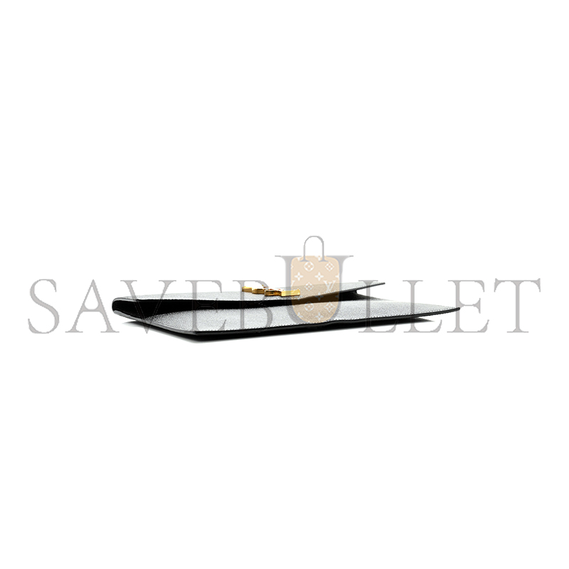 YSL GRAIN DE POUDRE UPTOWN POUCH BLACK 1567353 (21.5*12*2.5cm)