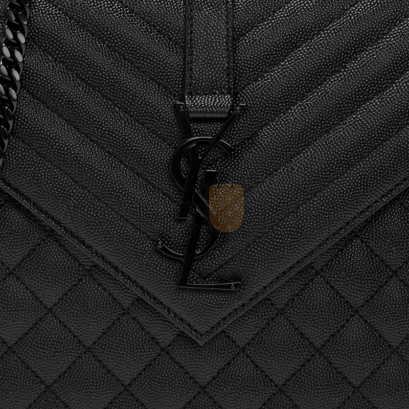 YSL BLACK ENVELOPE SHOULDER BAG 600166BOW981000 (31*22*7.5cm)