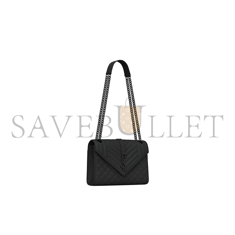 YSL ENVELOPE MEDIUM IN QUILTED GRAIN DE POUDRE EMBOSSED LEATHER 600185BOW981000 (24*17.5*6cm)