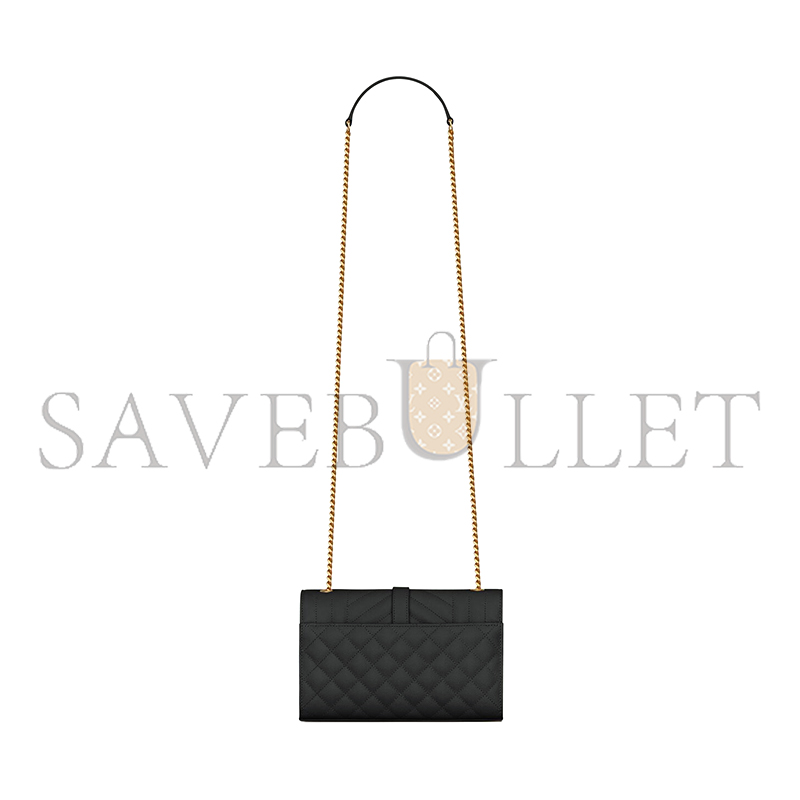 YSL ENVELOPE SMALL IN QUILTED GRAIN DE POUDRE EMBOSSED LEATHER 600195BOW911000 (21*13*6cm)