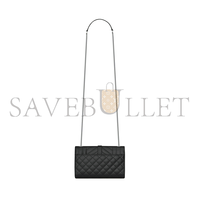 YSL ENVELOPE SMALL IN QUILTED GRAIN DE POUDRE EMBOSSED LEATHER 600195BOW921000 (21*13*6cm) YSL ENVELOPE SMALL IN QUILTED GRAIN DE POUDRE EMBOSSED LEATHER 600195BOW921000 (21*13*6cm)