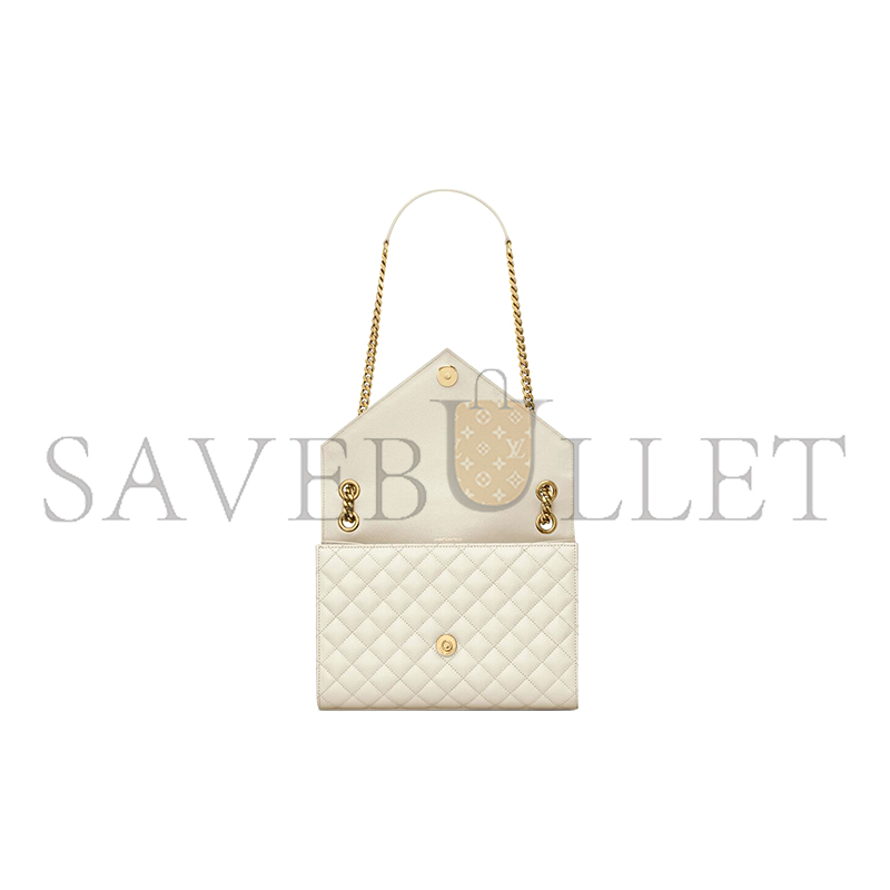 YSL ENVELOPE MEDIUM IN QUILTED GRAIN DE POUDRE EMBOSSED LEATHER 600185BOW919207 (24*17.5*6cm) YSL ENVELOPE MEDIUM IN QUILTED GRAIN DE POUDRE EMBOSSED LEATHER 600185BOW919207 (24*17.5*6cm)