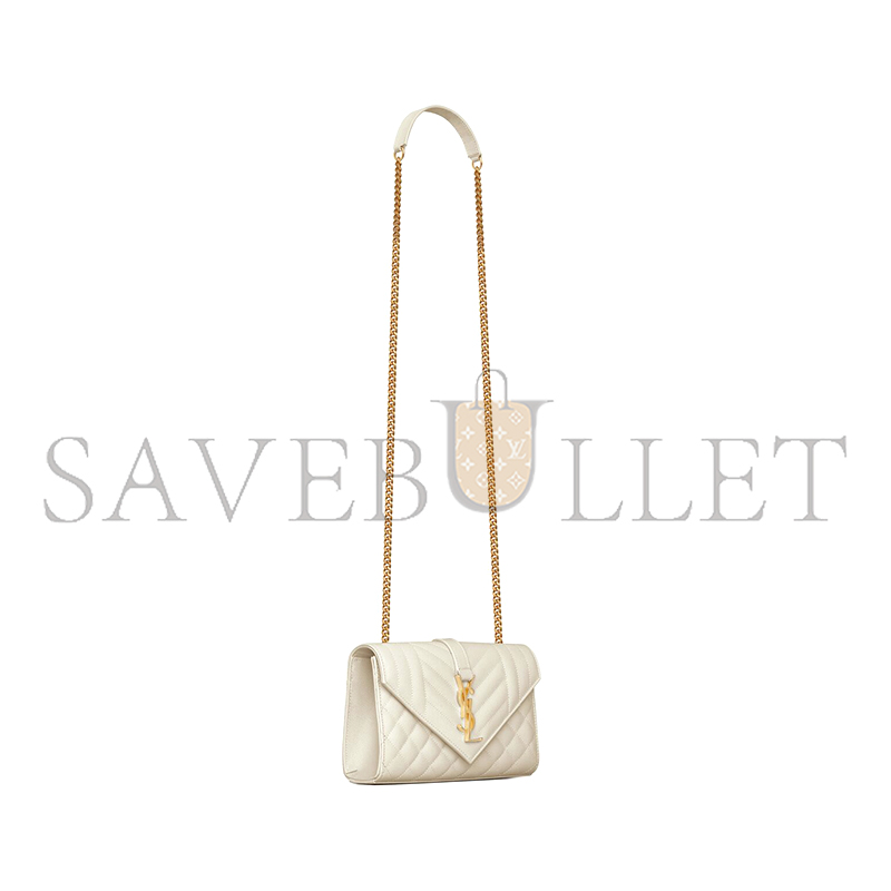 YSL ENVELOPE SMALL IN QUILTED GRAIN DE POUDRE EMBOSSED LEATHER 600195BOW919207 (21*13*6cm) YSL ENVELOPE SMALL IN QUILTED GRAIN DE POUDRE EMBOSSED LEATHER 600195BOW919207 (21*13*6cm)
