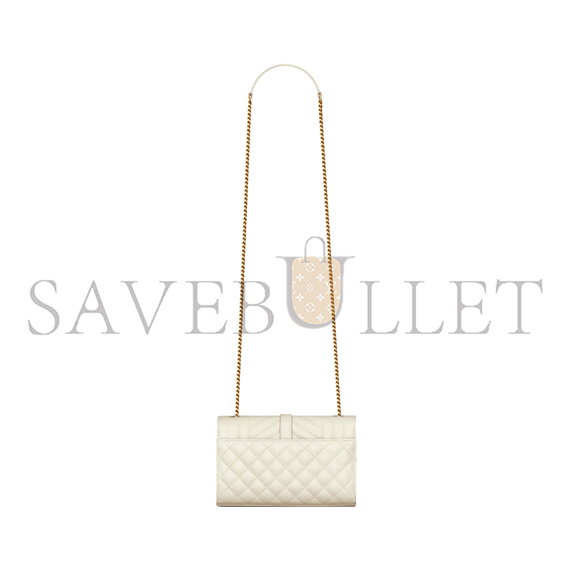 YSL ENVELOPE SMALL IN QUILTED GRAIN DE POUDRE EMBOSSED LEATHER 600195BOW919207 (21*13*6cm) YSL ENVELOPE SMALL IN QUILTED GRAIN DE POUDRE EMBOSSED LEATHER 600195BOW919207 (21*13*6cm)