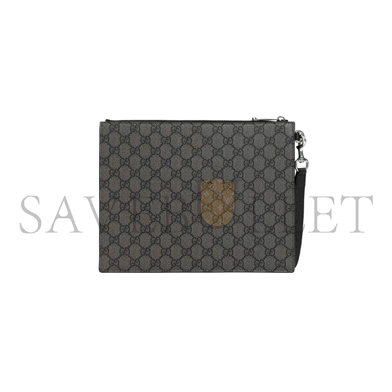 GUCCI GG SUPREME SPUNTY CALF LEATHER POUCH 768374 (28*22*3cm)