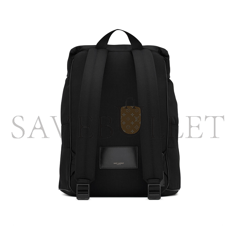 YSL SAINT LAURENT BACKPACK IN ECONYL® AND VEGETABLE-TANNED LEATHER 756285FACEO1000 (45*44*24cm)