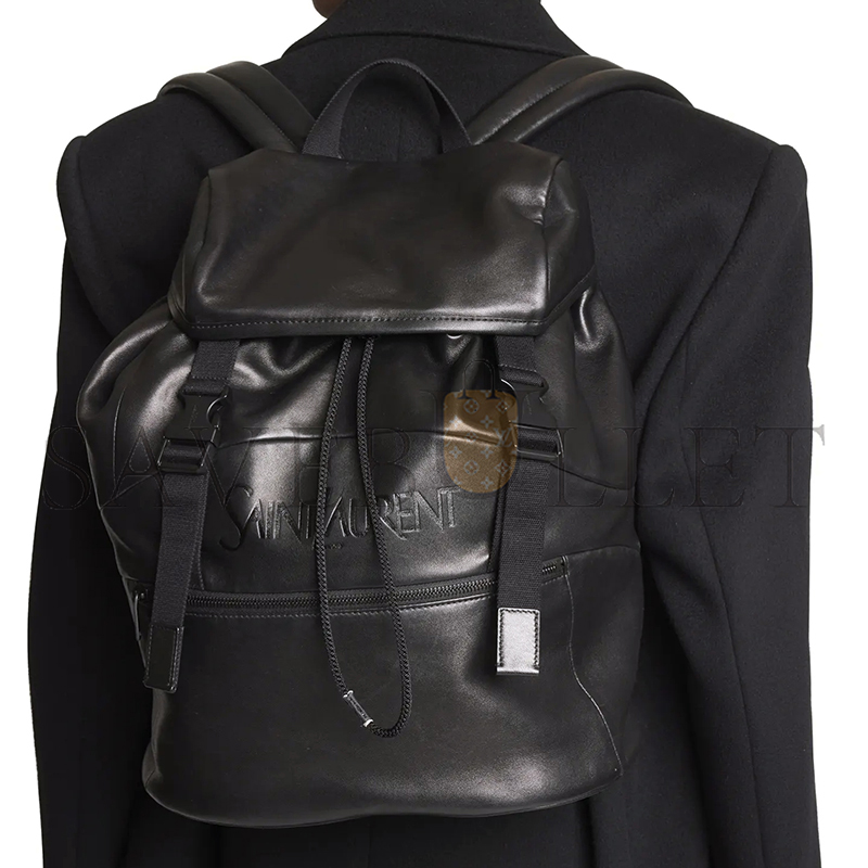 YSL EMBOSSED LEATHER DRAWSTRING BACKPACK 401232070838 (45*44*24cm)