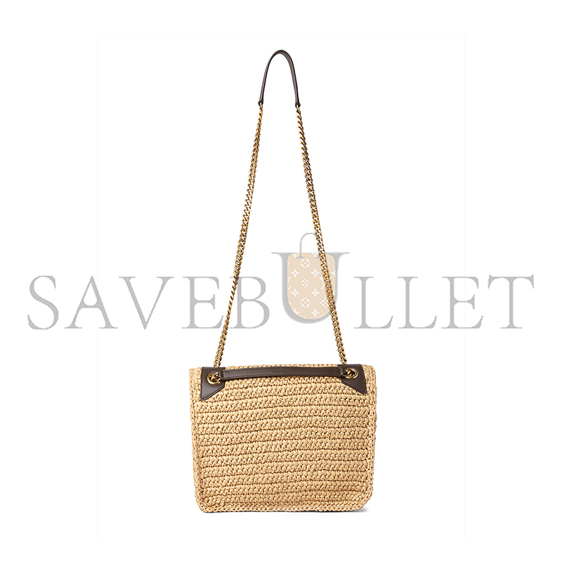 YSL NIKI RAFFIA SHOULDER BAG IN BEIGE 098096618922 (21*16*7.5cm)