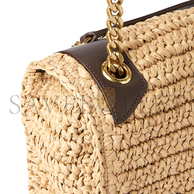 YSL NIKI RAFFIA SHOULDER BAG IN BEIGE 098096618922 (21*16*7.5cm)