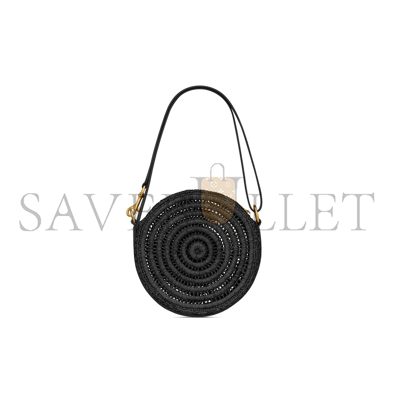 YSL ROUND BAG IN RAFFIA AND VEGETABLE-TANNED LEATHER 744292GAADR1000 (21.5*21.5*4.5cm) YSL ROUND BAG IN RAFFIA AND VEGETABLE-TANNED LEATHER 744292GAADR1000 (21.5*21.5*4.5cm)