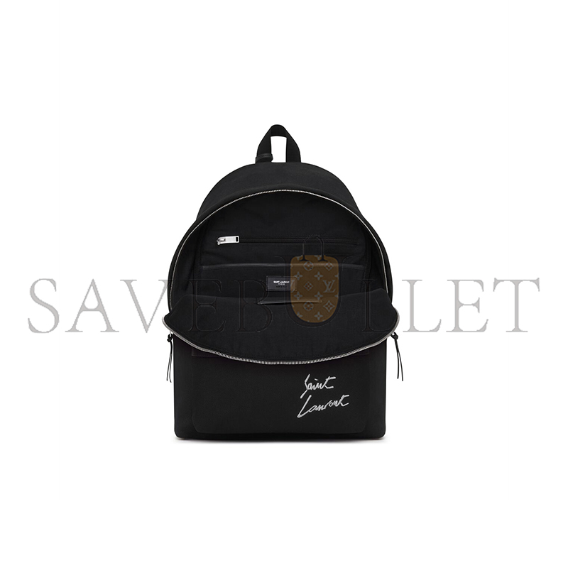 YSL SAINT LAURENT EMBROIDERED CITY BACKPACK IN CANVAS 534968FAAVV1070 (31*41*22cm) YSL SAINT LAURENT EMBROIDERED CITY BACKPACK IN CANVAS 534968FAAVV1070 (31*41*22cm)