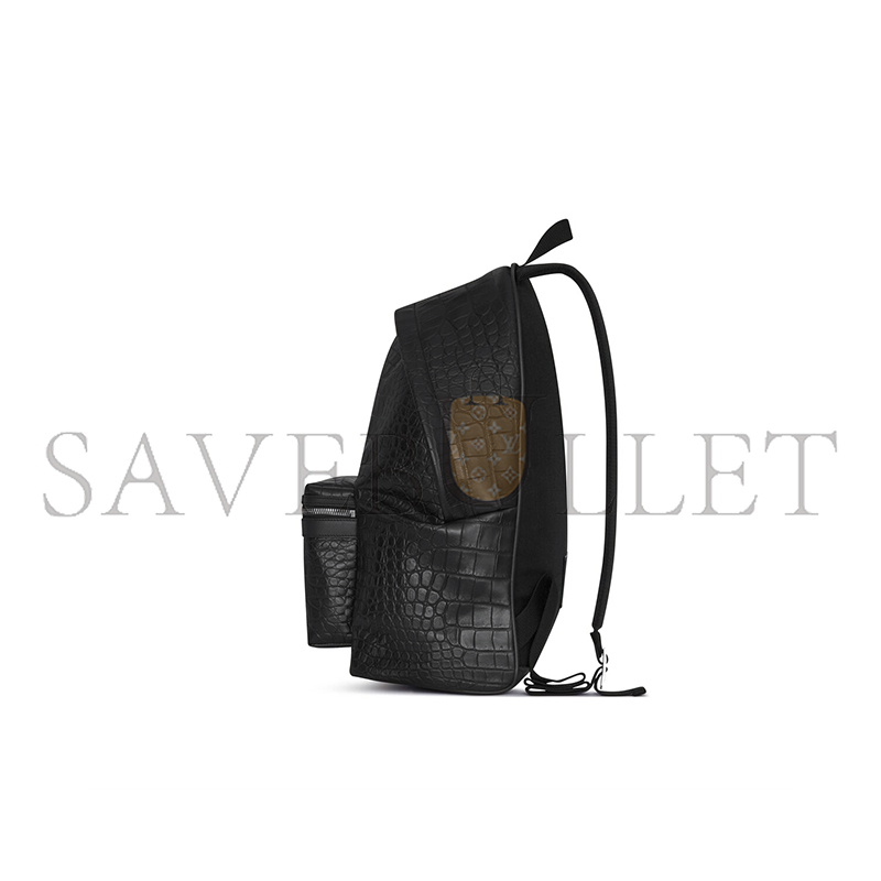 YSL CITY BACKPACK IN CROCODILE-EMBOSSED LEATHER 534967DZE2F1000 (41*31*22cm)