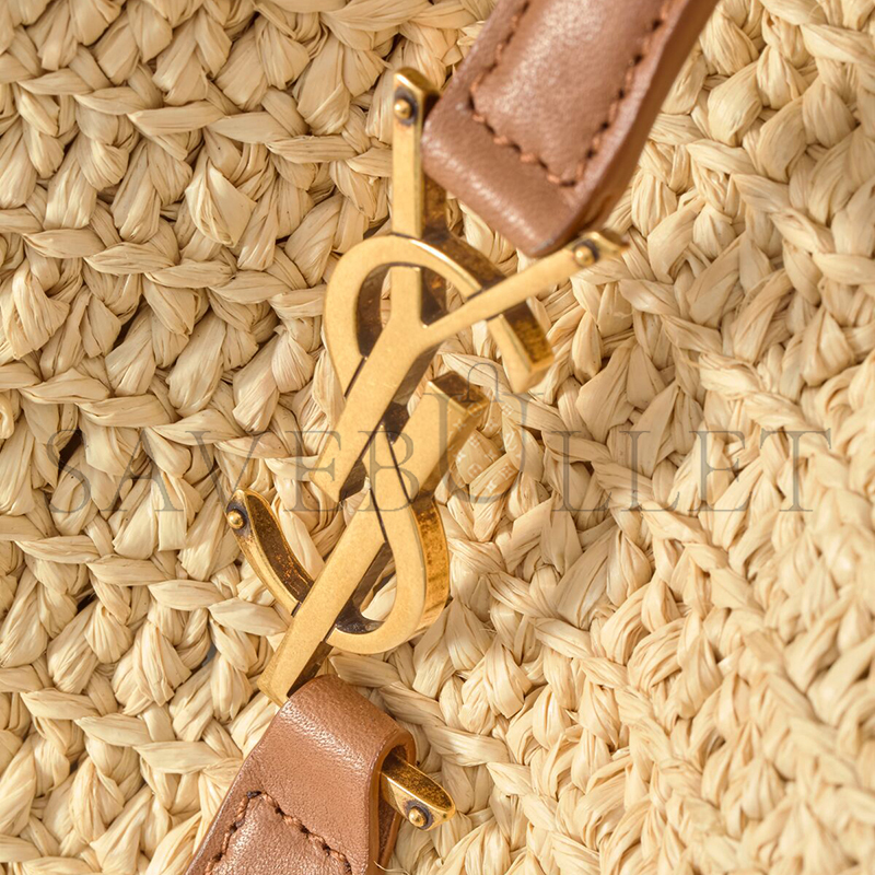 YSL LE 5 À 7 SUPPLE SMALL IN RAFFIA AND LEATHER 823812GAAEZ2791 (22*22*9cm) YSL LE 5 À 7 SUPPLE SMALL IN RAFFIA AND LEATHER 823812GAAEZ2791 (22*22*9cm)