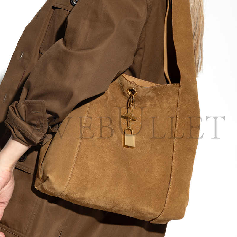 YSL SUEDE HOBO SHOULDER BAG 'BISCUIT BROWN' 773686AAC2F9851 (27*27*8cm)
