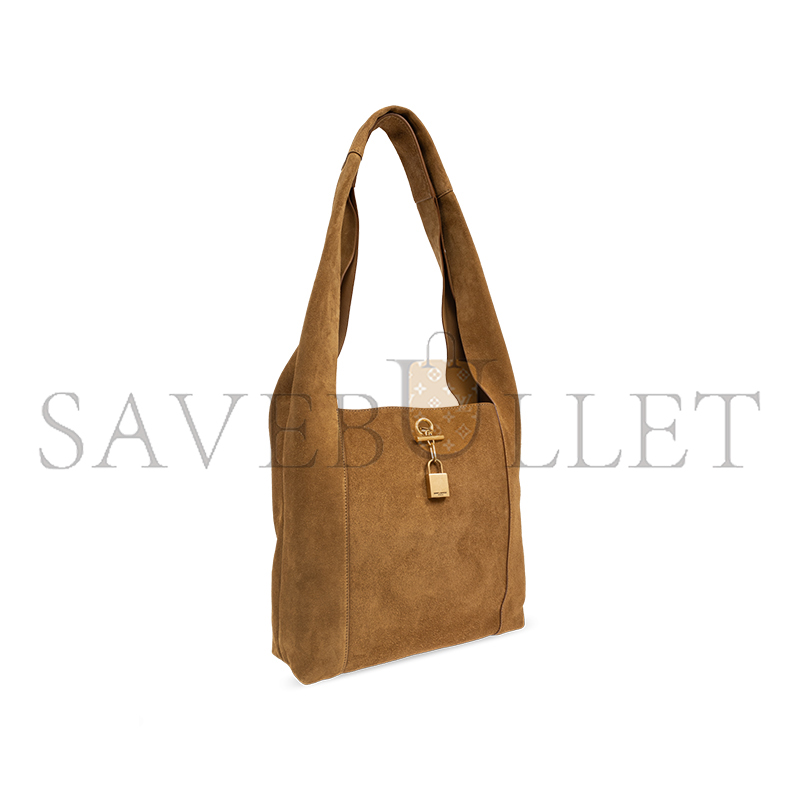 YSL SUEDE HOBO SHOULDER BAG 'BISCUIT BROWN' 773686AAC2F9851 (27*27*8cm)