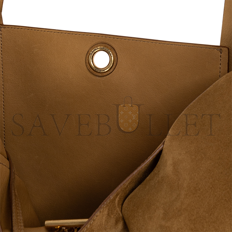 YSL SUEDE HOBO SHOULDER BAG 'BISCUIT BROWN' 773686AAC2F9851 (27*27*8cm)